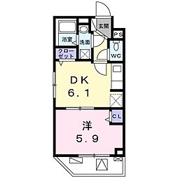 ラ・コリーナ 1DKの間取図画像