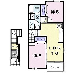 フォーリストメゾン1 2LDKの間取図画像
