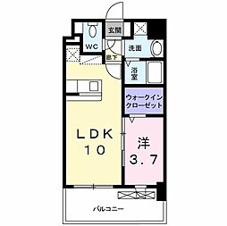 グランドクリーンヒット松田 1LDKの間取図画像