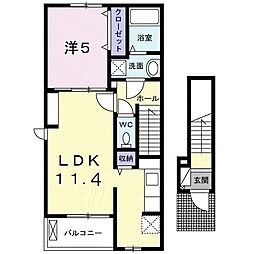 スペランツァ2 1LDKの間取図画像