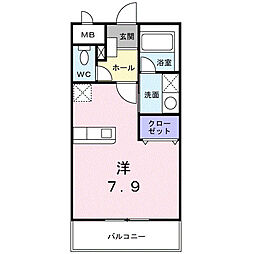 プリマヴェーラ上町 ワンルームの間取図画像