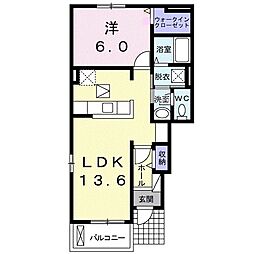 ラヴィーヌ 1LDKの間取図画像