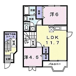 リーヴァ・カーサ2 2LDKの間取図画像