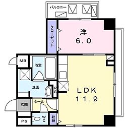 ユヌブリーズ目黒 1LDKの間取図画像