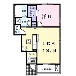 タンデライオン青山A 1LDKの間取図画像
