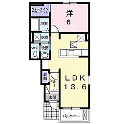 サンカントA 1LDKの間取図画像