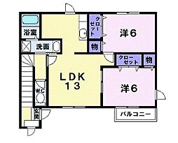 アヴァンティ 2LDKの間取図画像