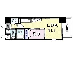 ルピナス天神 1LDKの間取図画像