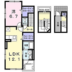 ヴィカーサ 1LDKの間取図画像
