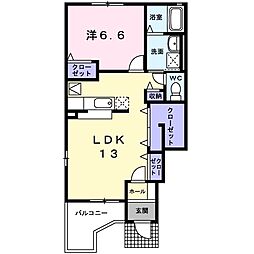 サンライズC 1LDKの間取図画像