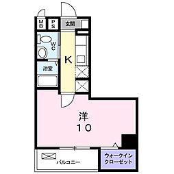 グランツハウス北野 1Kの間取図画像