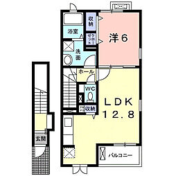 ダンデライオン　弐番館 2階1LDKの間取り