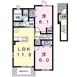 パシアン4 2LDKの間取図画像