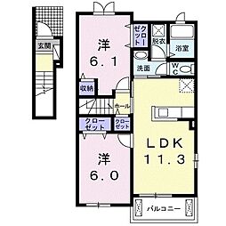 コンフォート・アライブ2 2LDKの間取図画像