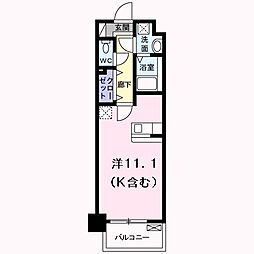 アコールアネックス ワンルームの間取図画像