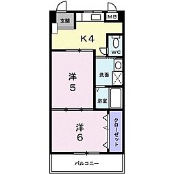 サニープレイス 2Kの間取図画像