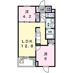 プラウド久世 2LDKの間取図画像