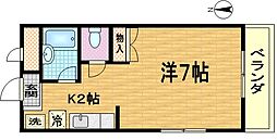 グロリアハイツ 1Kの間取図画像