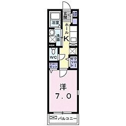ルッチェ北山 1Kの間取図画像