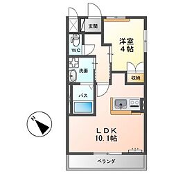 メゾン・ド・シュシュ 1LDKの間取図画像