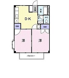 メゾン・ド・リノ2 2DKの間取図画像