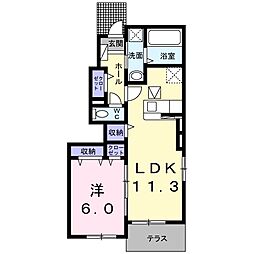 スタンドリバー2 1LDKの間取図画像