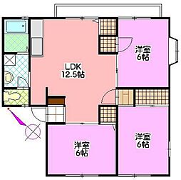 クレール絹の台 2階3LDKの間取り