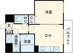 プリオーレ新開地 4階1DKの間取り