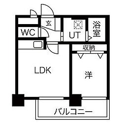 メディカルコート東札幌 8階1LDKの間取り
