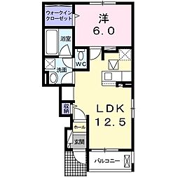 クレメント桜の町 1LDKの間取図画像