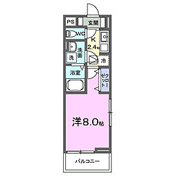 グランデミナミ3 1Kの間取図画像
