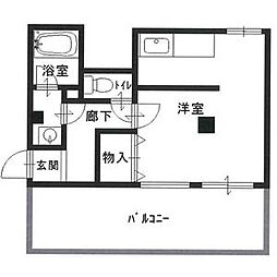 永光ビルディング熊内橋 4階ワンルームの間取り