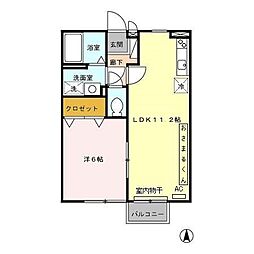 ルピナス天祐A 1LDKの間取図画像