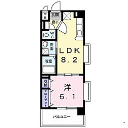 アンジュメゾン 1LDKの間取図画像