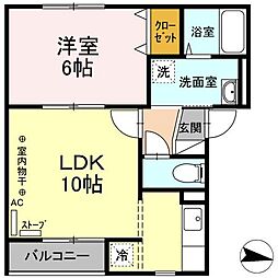 ロイウッド陽翔 1LDKの間取図画像
