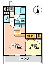 Ｋ’ｓ2002 2階1LDKの間取り