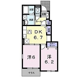 エレガントネオ4 2DKの間取図画像