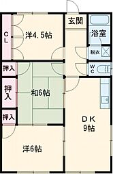 ラシーンヒライ 1階3DKの間取り