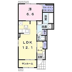ファインブライト2 1LDKの間取図画像