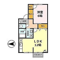 メモリー三千刈A 1LDKの間取図画像