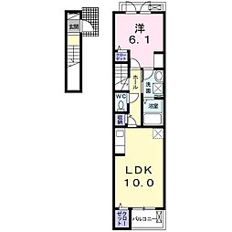 イヴワールアカシ 1LDKの間取図画像