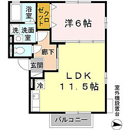 ゴマリジャーディン 1LDKの間取図画像
