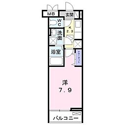 オートプラージュ 1Kの間取図画像