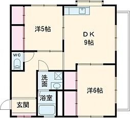 サンフィリアス 4階2DKの間取り