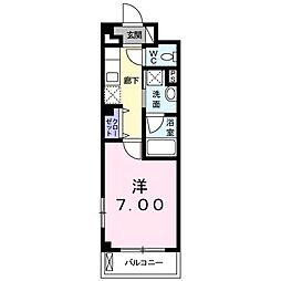カーサイリーデニシノ 1Kの間取図画像