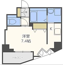 エスリード中山手県庁前 3階1Kの間取り