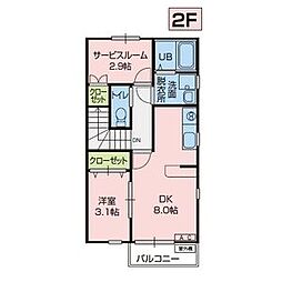 SunFrecceK2 1SDKの間取図画像
