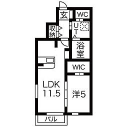 ディーパレスB 1SLDKの間取図画像