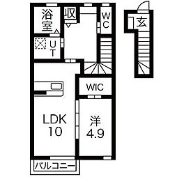ラ・ルーチェ 1LDKの間取図画像