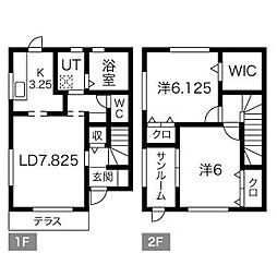 セピアコートA 2LDKの間取図画像